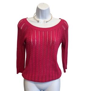 Arizona Fushia Sheer Sweater 
Size Small